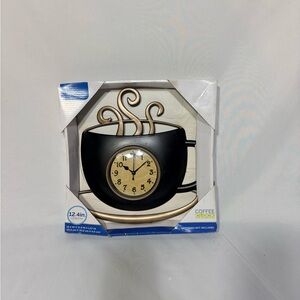Interiors by Design Coffee Cup Wall Clock – Kitchen Decor – 12.4”